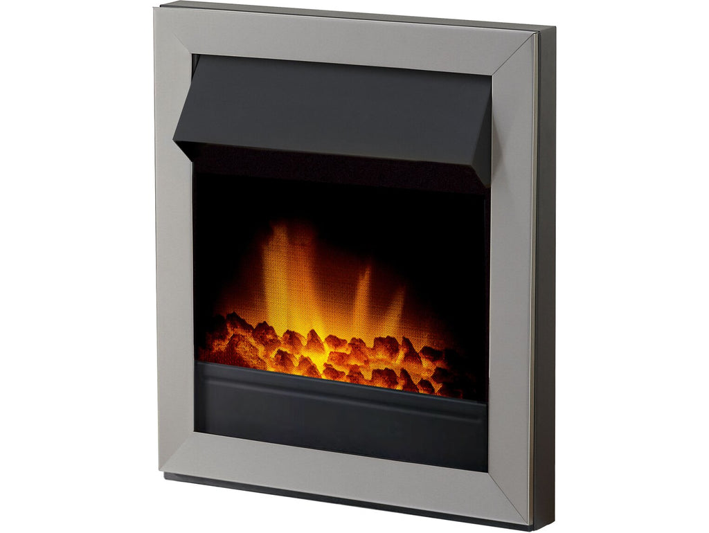 Adam Vancouver Electric Fire in Brushed Steel