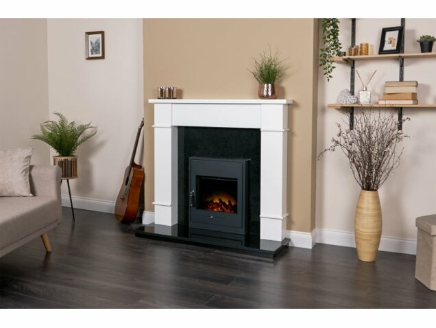 Adam Oslo Electric Inset Stove in Black with Remote Control