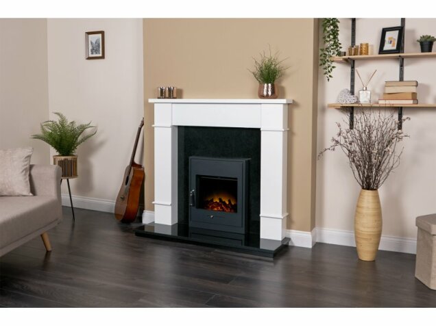 Traditional Inset Stoves Adam Oslo Electric Inset Stove in Black with Remote Control – The Fire ...