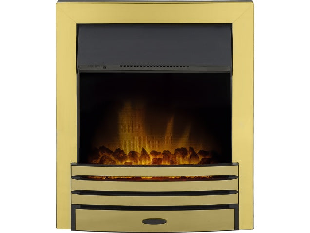 Adam Eclipse Electric Fire in Brass with Remote Control