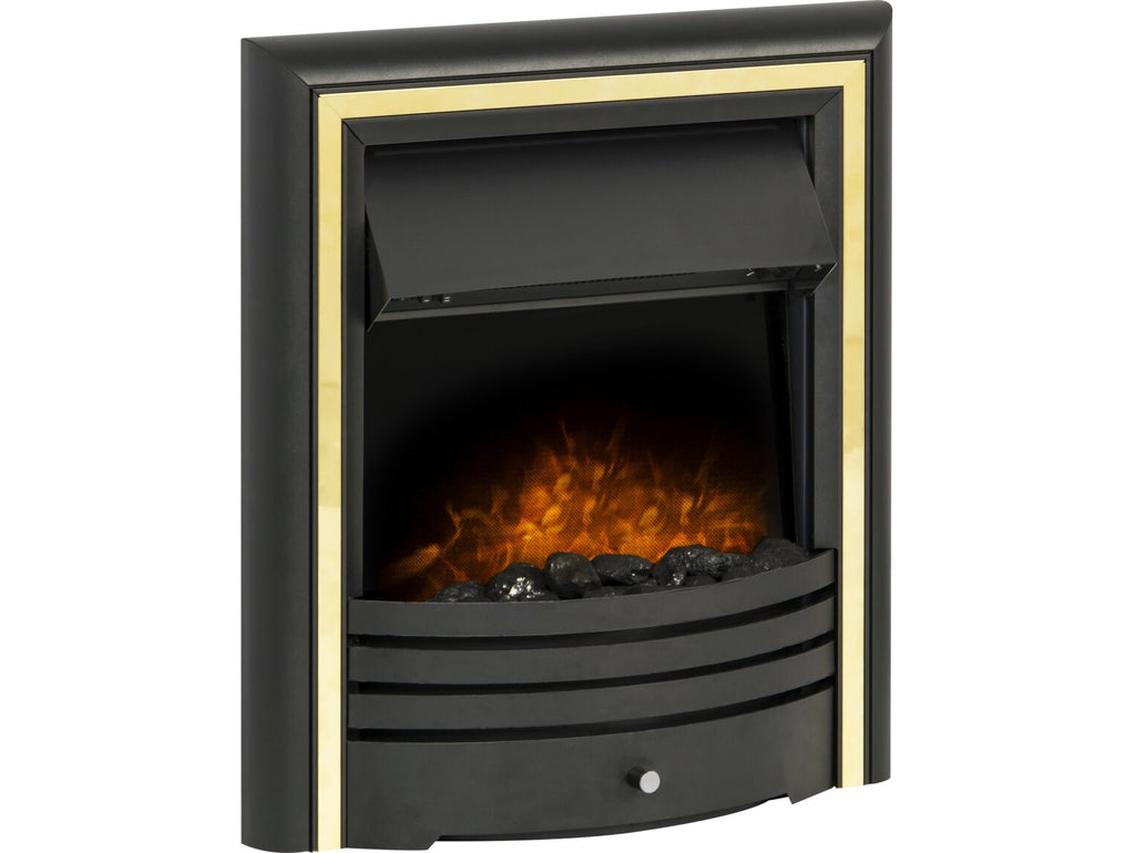 Adam Cambridge Coal Electric Fire in Black & Brass