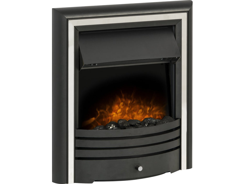 Adam Cambridge Coal Electric Fire in Black & Chrome