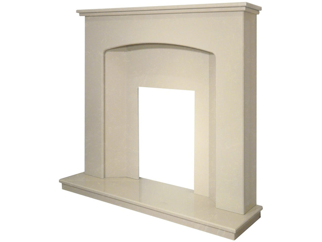 Valletta Roman Marble Fireplace with Downlights, 48 Inch