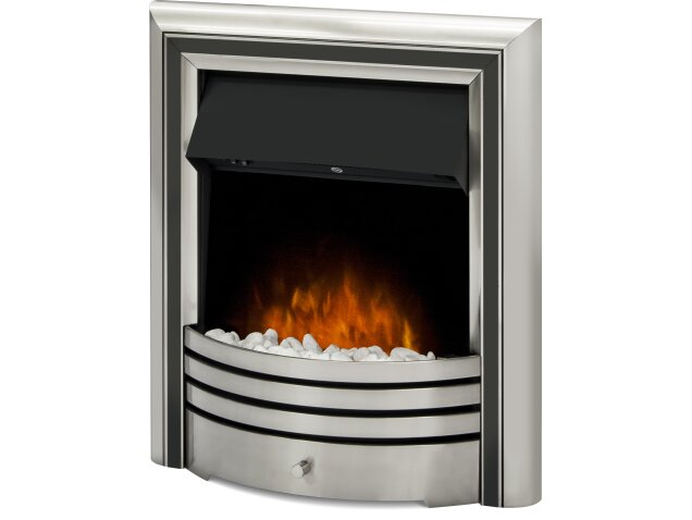 Adam Astralis Pebble Electric Fire in Chrome & Black with Remote Control