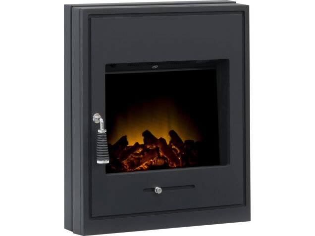 Adam Oslo Electric Inset Stove in Black with Remote Control