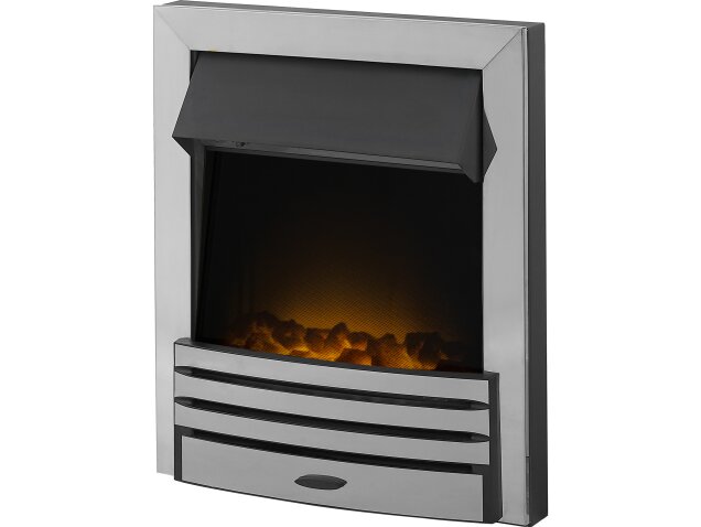 Adam Eclipse Electric Fire in Chrome with Remote Control