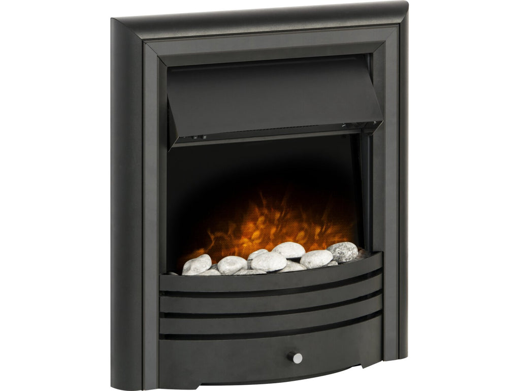 Adam Cambridge Pebble Electric Fire in Black