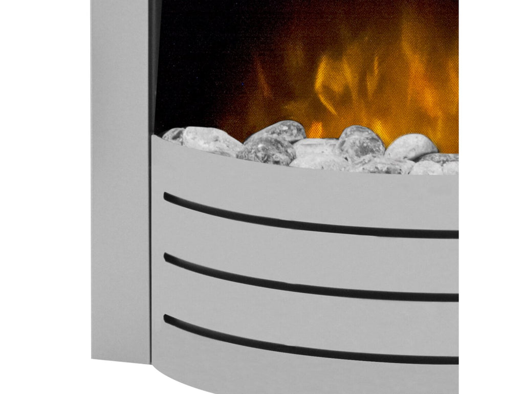 Adam Comet Electric Fire in Brushed Steel