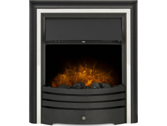 Adam Cambridge Coal Electric Fire in Black & Chrome