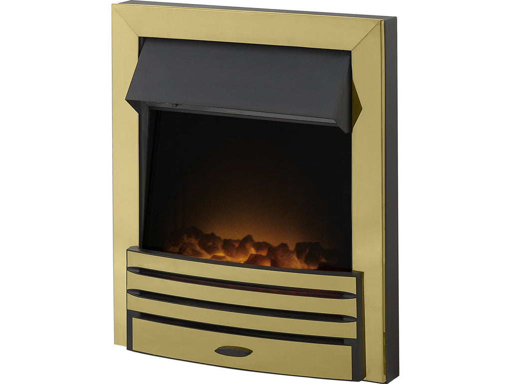 Adam Eclipse Electric Fire in Brass with Remote Control