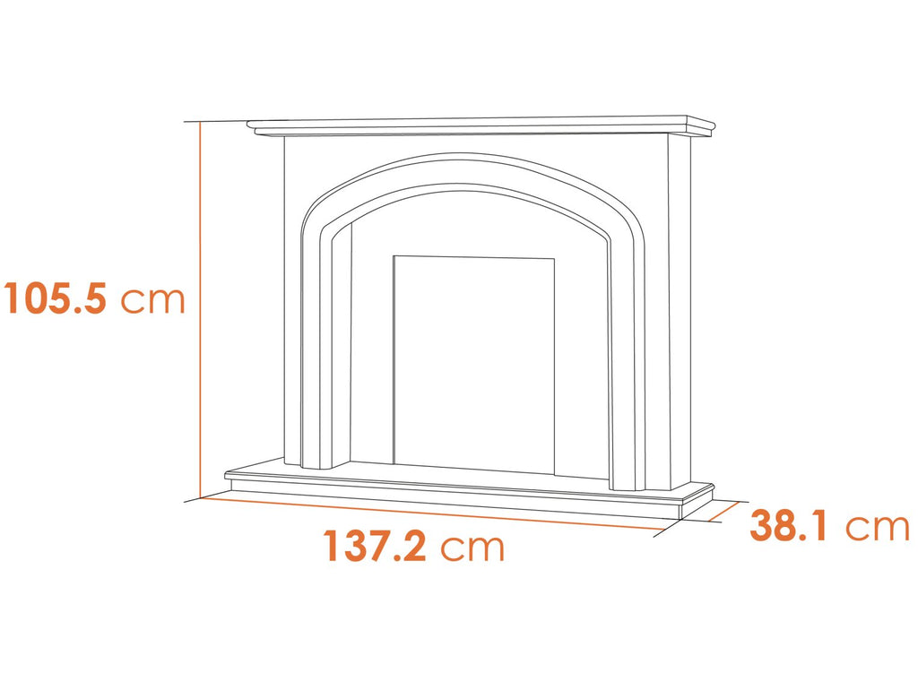 Lincoln Roman Marble Fireplace with Downlights, 54 Inch