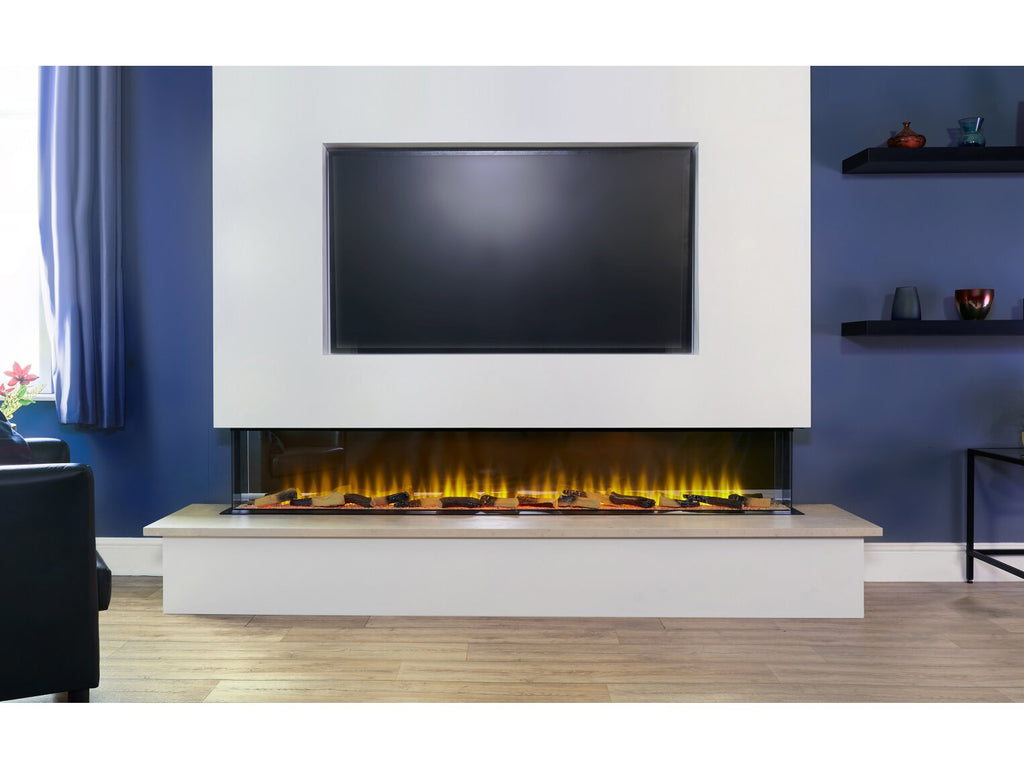 Adam Sahara Panoramic Media Wall Electric Fire, 81 Inch