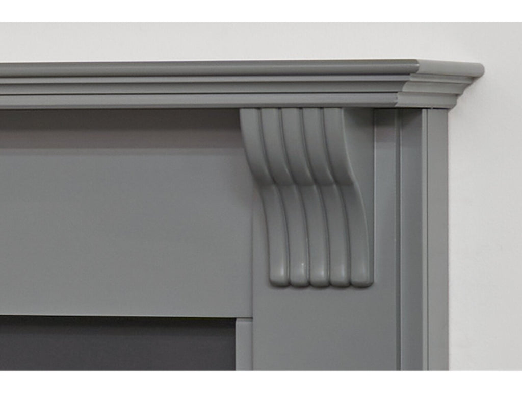 Adam Harrogate Stove Fireplace in Grey & Black with Aviemore Electric Stove in Black, 39 Inch