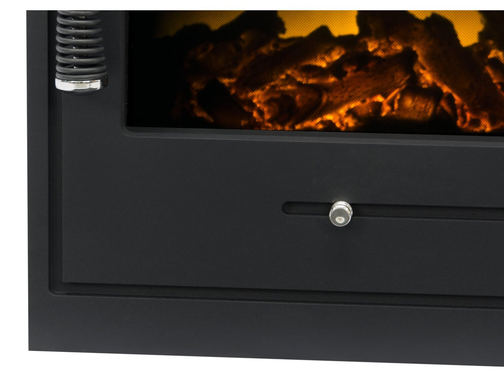 Adam Oslo Electric Inset Stove in Black with Remote Control