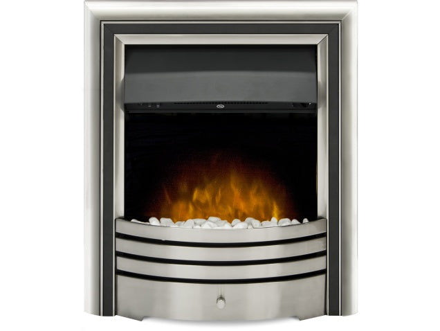 Adam Astralis Pebble Electric Fire in Chrome & Black with Remote Control