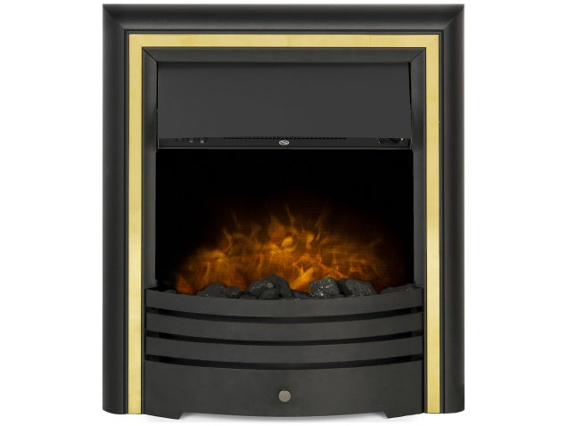 Adam Cambridge Coal Electric Fire in Black & Brass