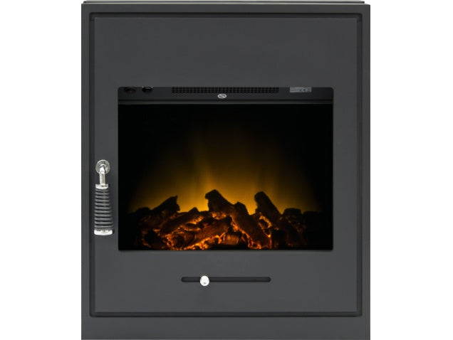 Adam Oslo Electric Inset Stove in Black with Remote Control